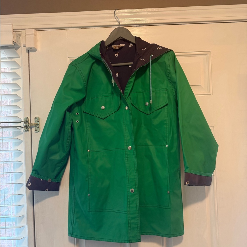 Vintage Cloud 9 Green reversible Rain Coat